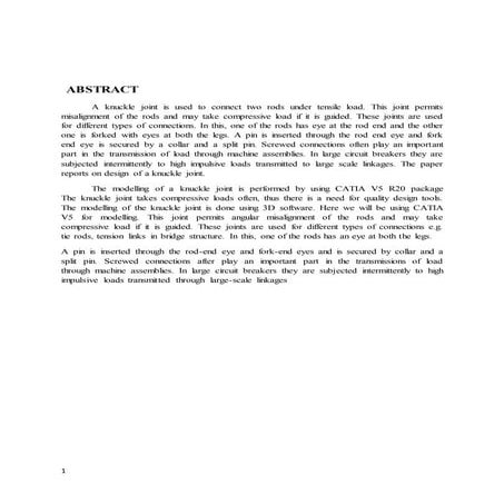 Study project on knuckle joint