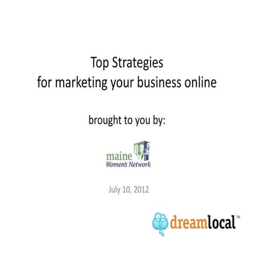 Maine womens network social marketing webinar