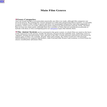 Main film genres