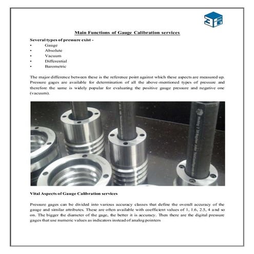 Main Functions of Gauge Calibration services | DOCX