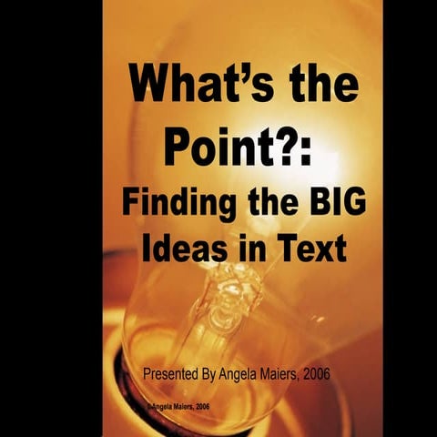 Finding the Main Idea