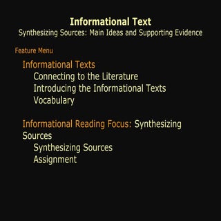 Main ideas and supporting evidence