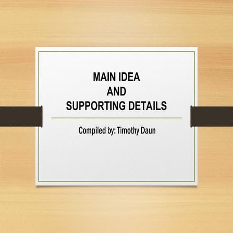How to Find or Identify Main Ideas and Details