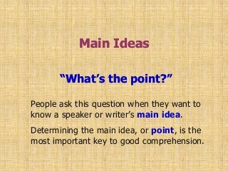 Main ideas level 4