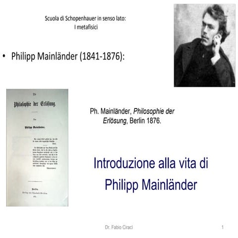 Mainländer vita & pensiero