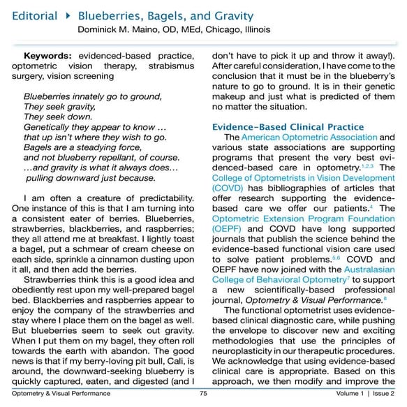 Blueberries, Bagels and Gravity 