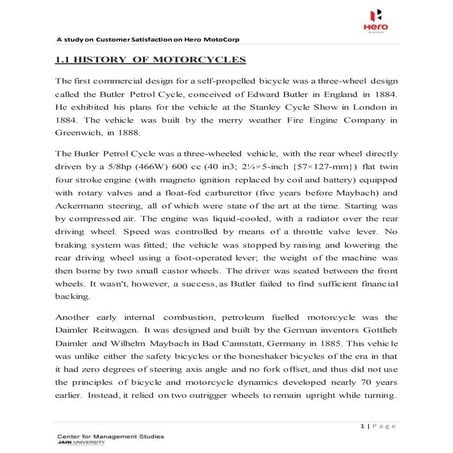 Hero Motors customer satisfsction