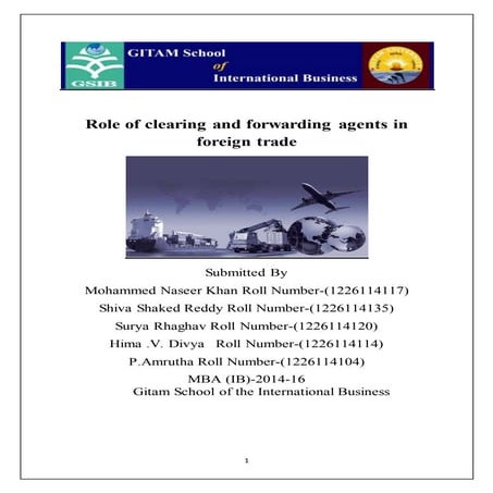 clearing and forwarding agents report 