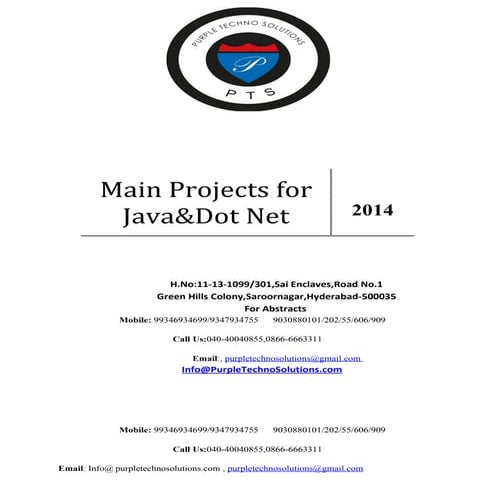 Java and Dotnet Final year Software Projects | PDF