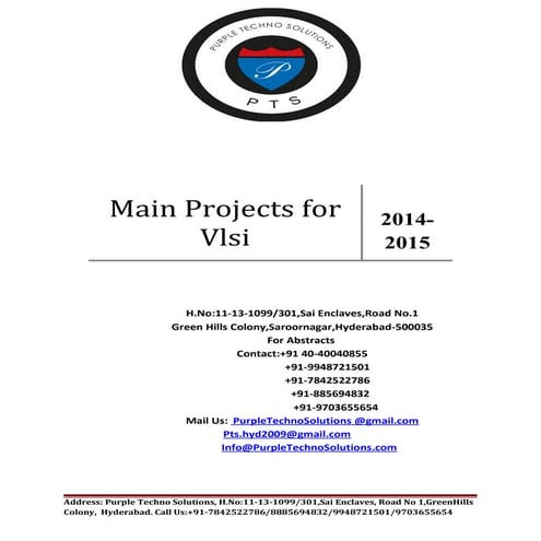 Vlsi mini project list 2013