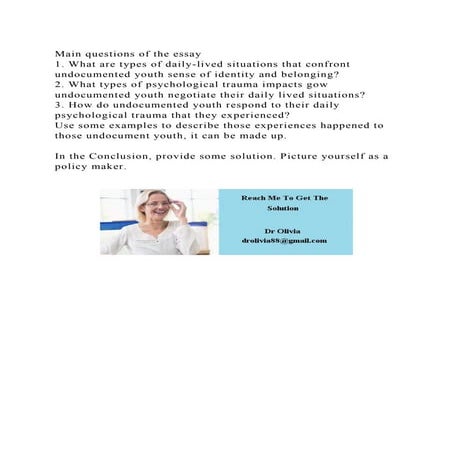 Main questions of the essay1. What are types of daily-lived situat.docx