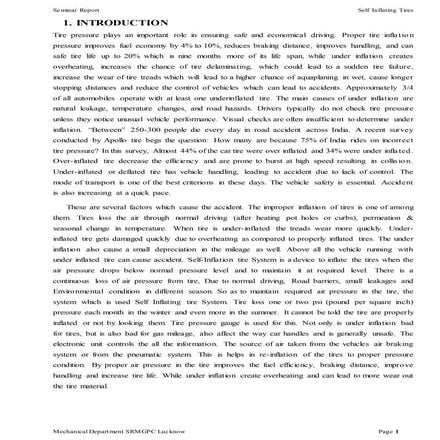 report on self inflating tires