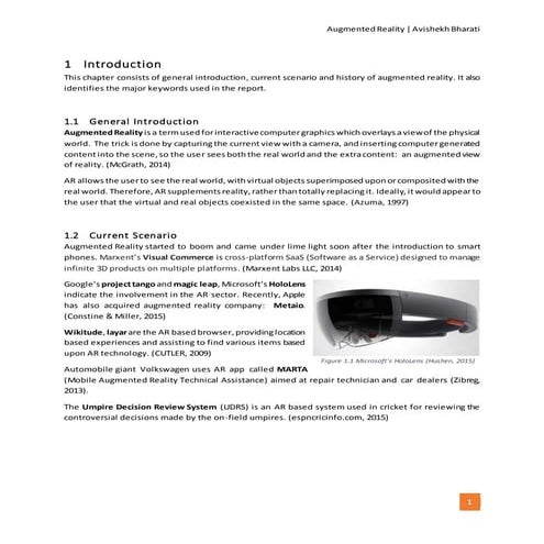 Report on Augmented Reality 2015