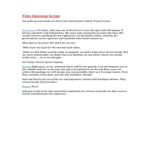 Stop motion storyboard draft | DOCX