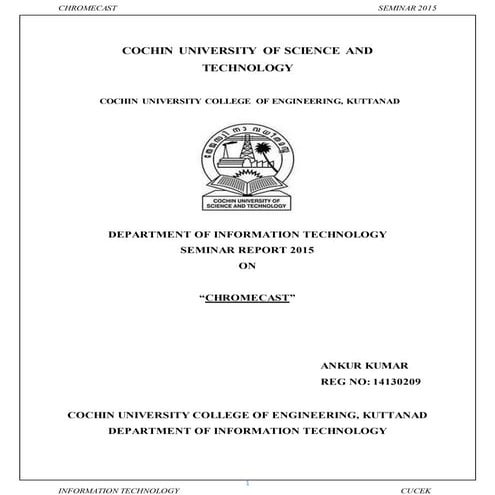 ANKUR KUMAR , COCHIN UNIVERSITY OF SCIENCE AND TECHNOLOGY