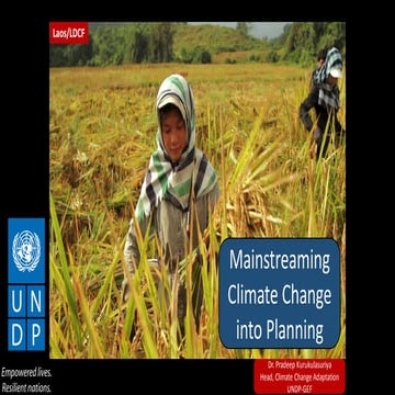 Pradeep Kurukulasuriya, UNDP-GEF: Mainstreaming climate change into planning