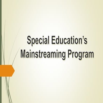 Special Education Mainstreaming Program 2018