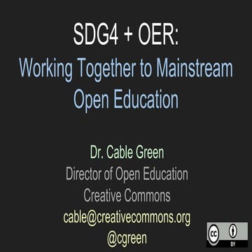 Open Education + UN Sustainable Development Goals