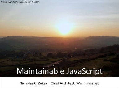 Maintainable JavaScript 2012