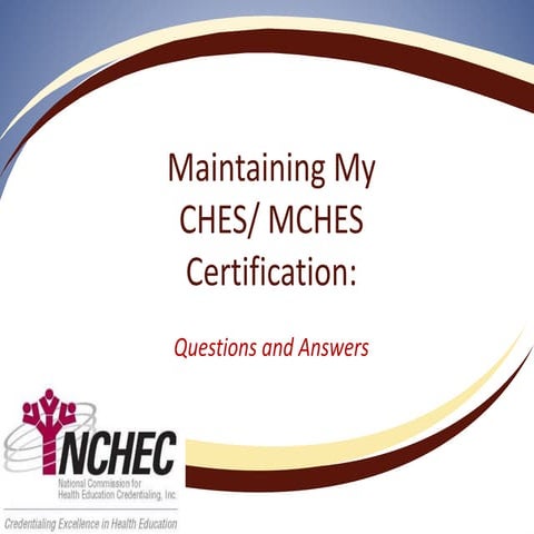 Maintain your CHES / MCHES Credential