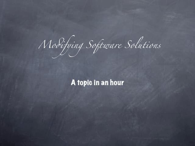 Maintaining Code