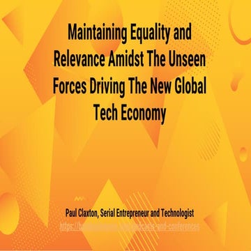 Maintaining Relevance In the New Global Tech Economy