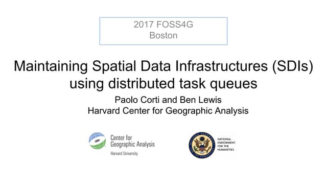 Maintaining spatial data infrastructures (SDIs) using distributed task queues