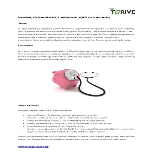 Maintaining the financial health of businesses through financial accounting