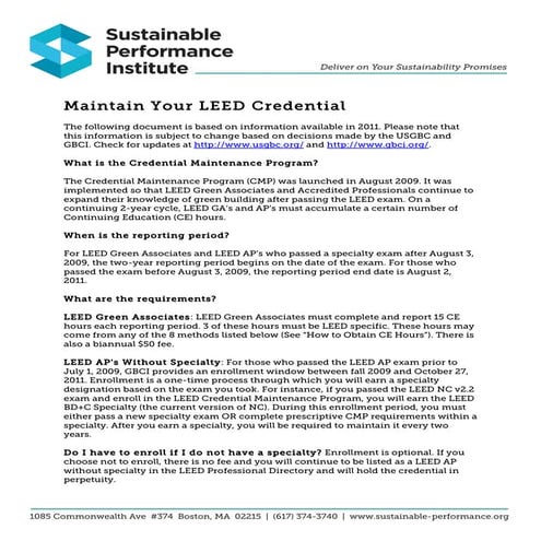 Maintain Your LEED Credential