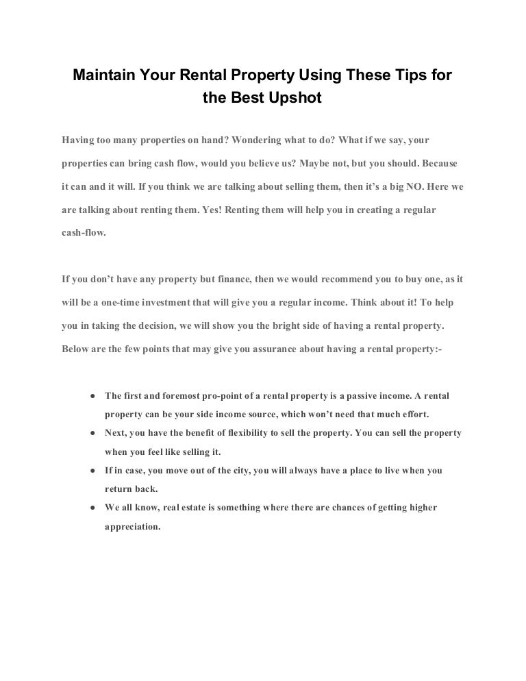 can you live in your investment property