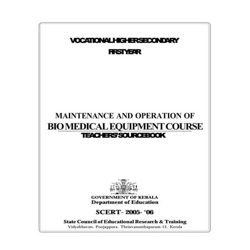 Maintanance & operation of biomedical equipements i | PDF