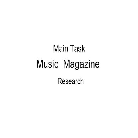 Main task - Research