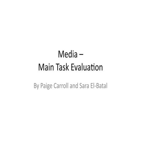 Main task evaluation