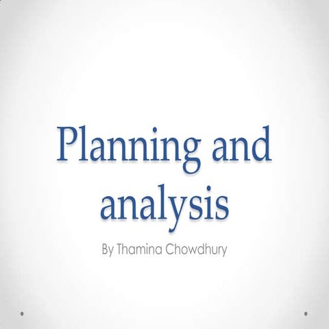 Main task planning and analysis