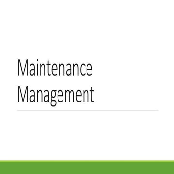 Maintenace management and TPM