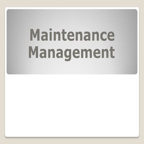Maintenance 