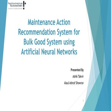 Maintenance Action Recommendation System for Bulk Good System