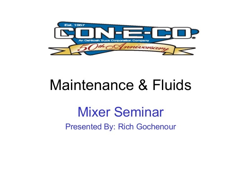 Maintenance and fluids1