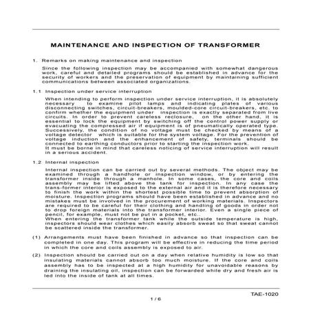Maintenance and inspection_of_transformer