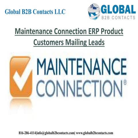 Maintenance Connection ERP product customers mailing leads