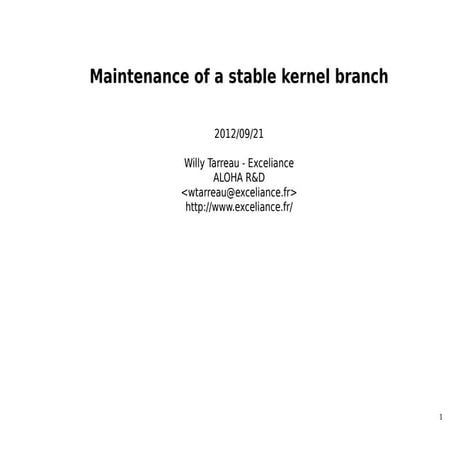 Maintenance des branches stables du noyau