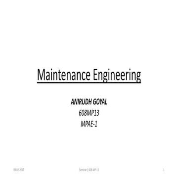 Maintenance engineering