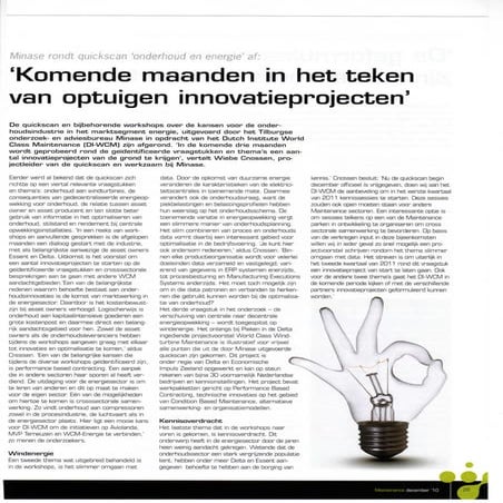 Maintenance in energie