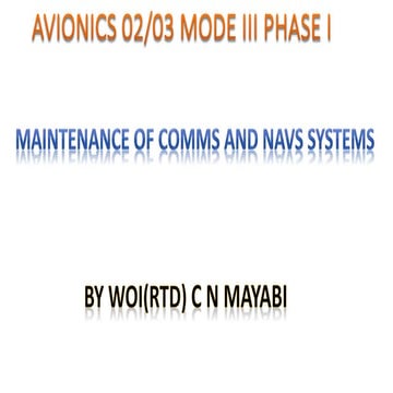 MAINTENANCE OF  COMMS SYSTEMS.pptx