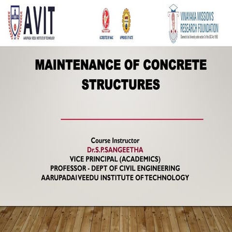 Maintenance of concrete structures