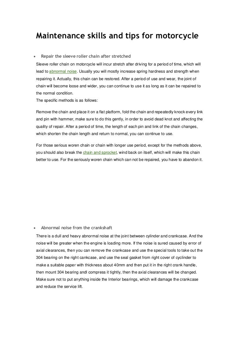 shortening a stretched motorcycle chain