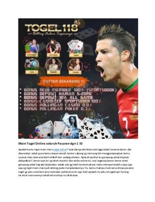 jadwal togel main