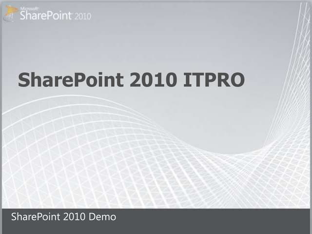 Mai Omar Desouki - SharePoint 2010 ITPRO