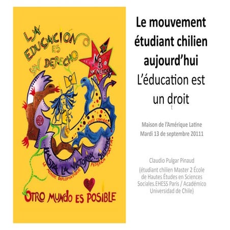 Debat Le mouvement étudiant chilien aujourd’hui . Maison de l