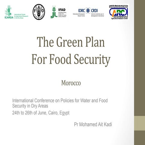 Morocco: The Green Plan for Food Security 